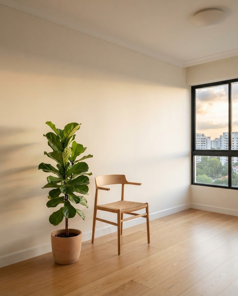 Flawless finished wall in warm light